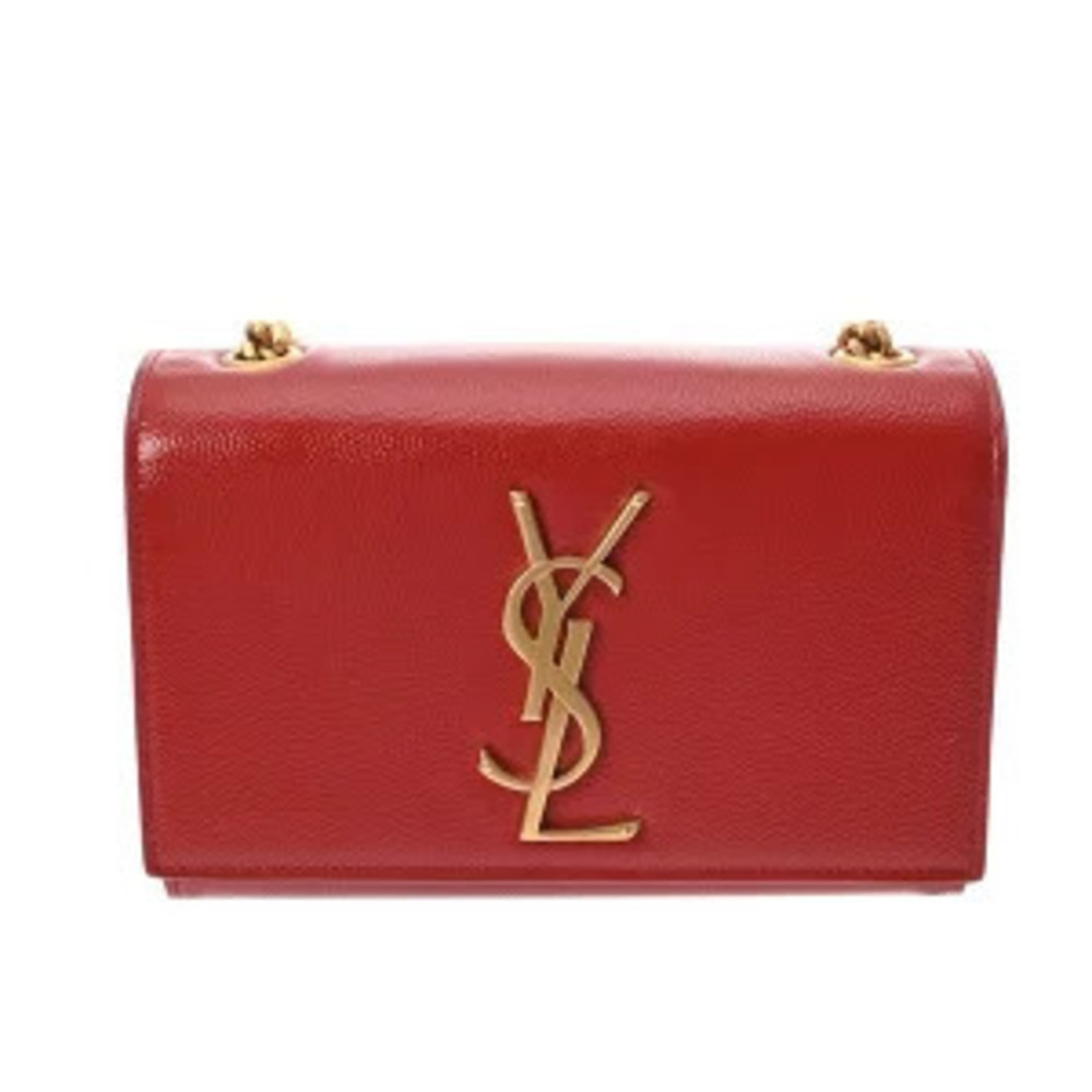 Saint Laurent Kate Red Patent Vernis Grain Leather Shoulder Bag handbag